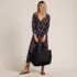 Women's Cotton Modal 3/4 Sleeve Vneck Wrap Dress, alternative image