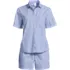 Women's Poplin 2 Piece Pajama Set - Short Sleeve Shirt and Shorts, Front