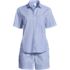 Women's Poplin 2 Piece Pajama Set - Short Sleeve Shirt and Shorts, Front