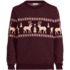 Men's Long Sleeve Holiday Birdseye Crewneck Sweater, Front