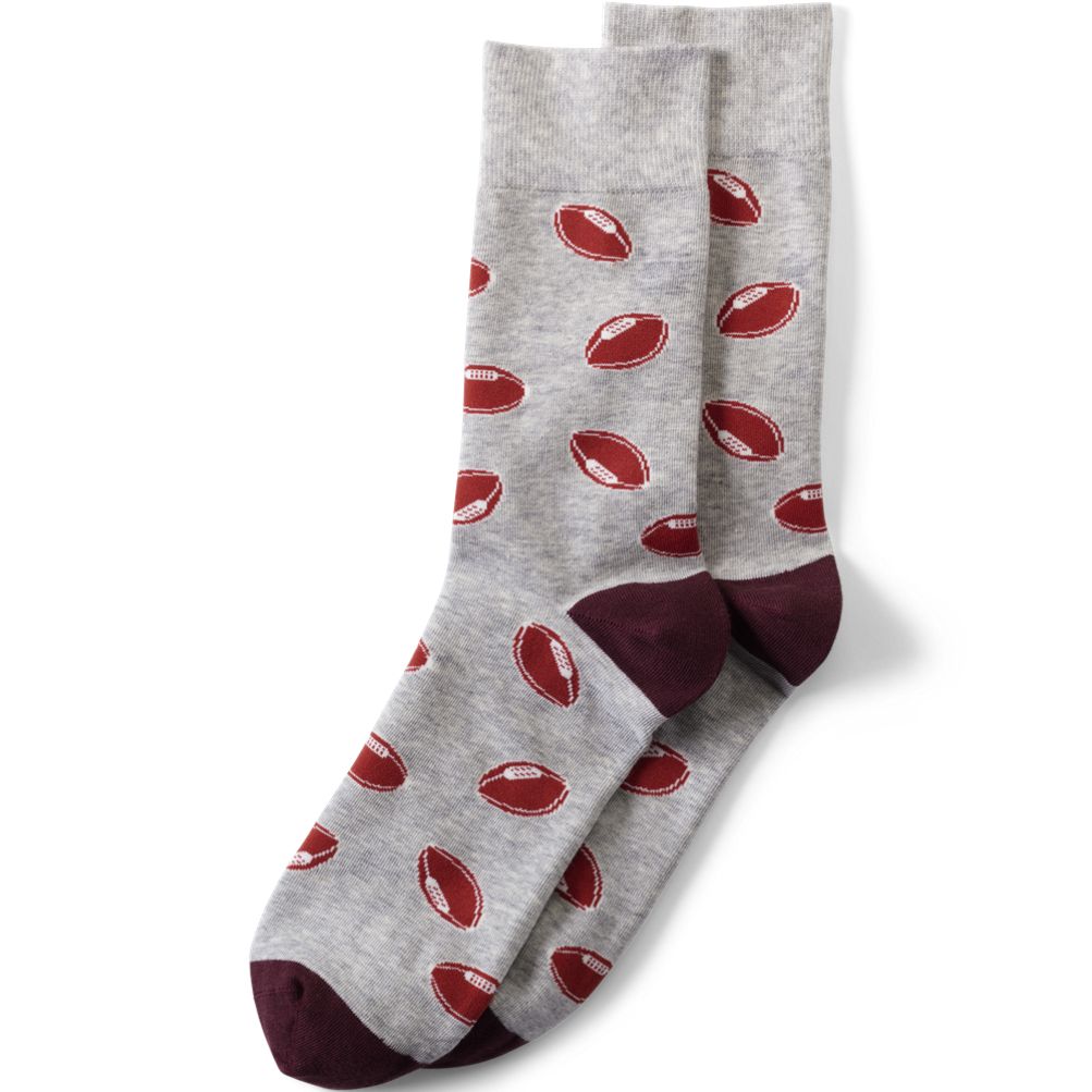 Lands' End Men's Novelty Crew Socks - Red