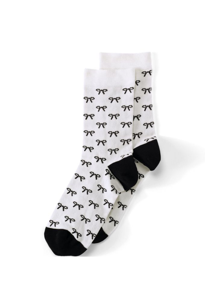 Lands' End Women's Novelty Crew Socks 1 Pack In Black