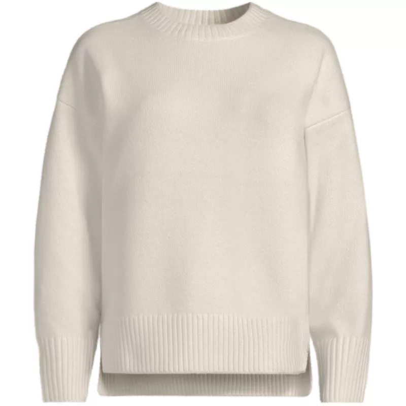 Women's Ultrasoft Crew Neck Hi Low Hem Tunic Sweater, Front
