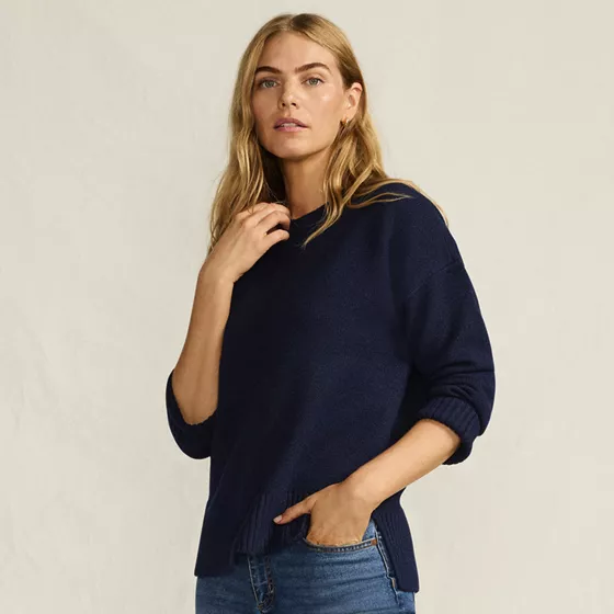 Women's Ultrasoft Crew Neck Hi Low Hem Tunic Sweater - primary
