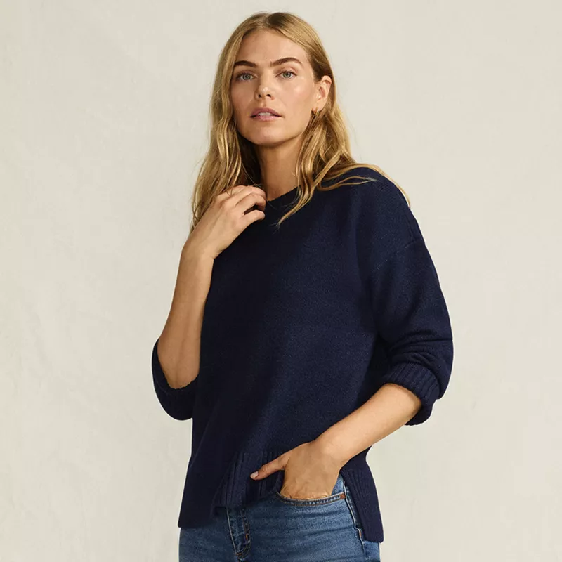Women's Ultrasoft Crew Neck Hi Low Hem Tunic Sweater, alternative image