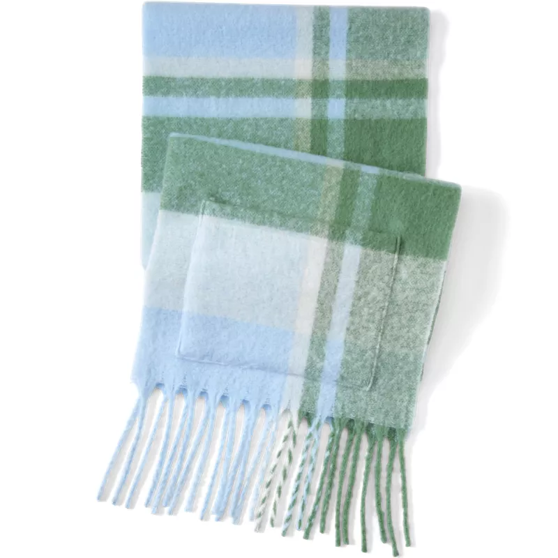 Women's Brushed Blanket Fringe Scarf, Front