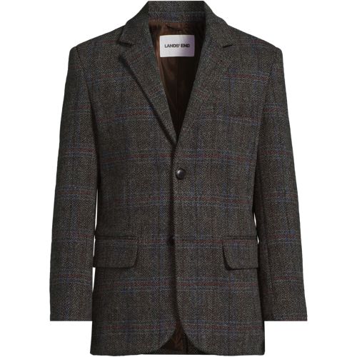  Lands' End Harris Tweed Blazer, Damen, Größe:50 Regular, Braun, Wolle, By Lands' End 