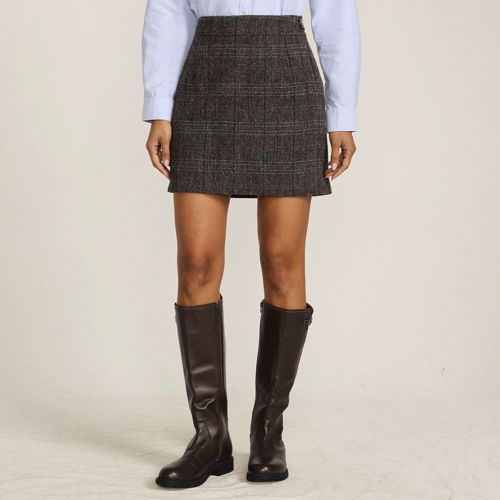  Lands' End Harris Tweed Rock, Damen, Größe:38 Regular, Braun, Wolle, By Lands' End 