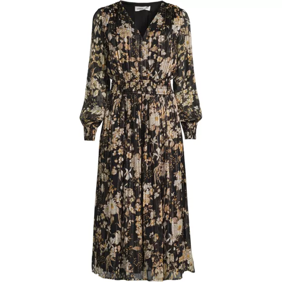 Women's Plus Size Lurex Shadow Stripe Midi Dress - primary