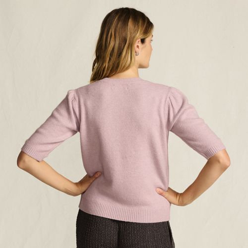  Lands' End Kurzarm-pullover Wool Touch Mit Strassverzierung, Damen, Größe:32-34 Regular, Pink, Wolle/polyester/viskose, By Lands' End 