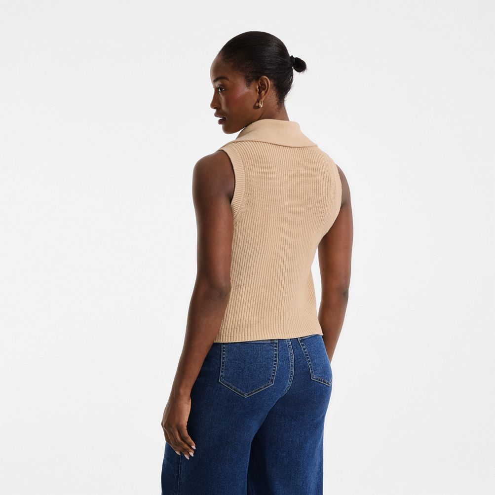 Women's Drifter Quarter Zip Vest Sweater | Lands' End