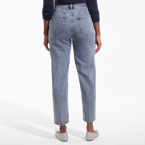 Women's Soft Denim Mid Rise Relaxed Straight Crop Patchwork Jeans - image 2