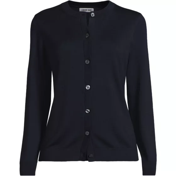 Women's Cotton Modal Crew Neck Cardigan Sweater - primary