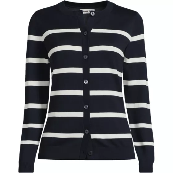 Women's Cotton Modal Crew Neck Cardigan Sweater - primary