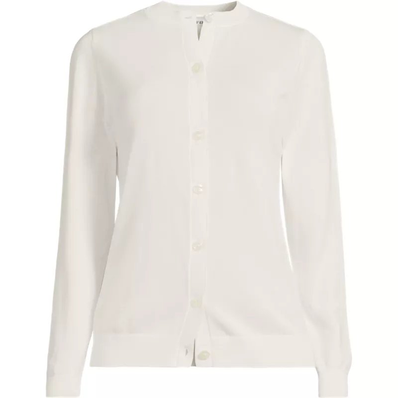 Women's Tall Cotton Modal Crew Neck Cardigan Sweater, Front