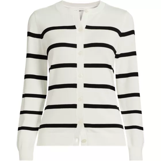 Women's Cotton Modal Crew Neck Cardigan Sweater - primary
