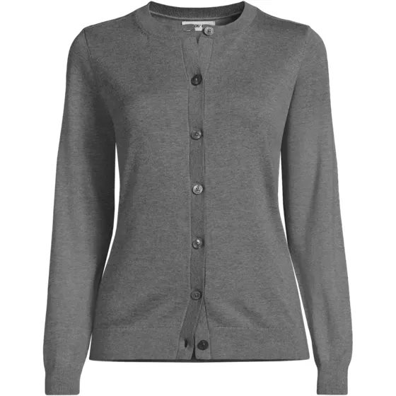 Women's Cotton Modal Crew Neck Cardigan Sweater - primary