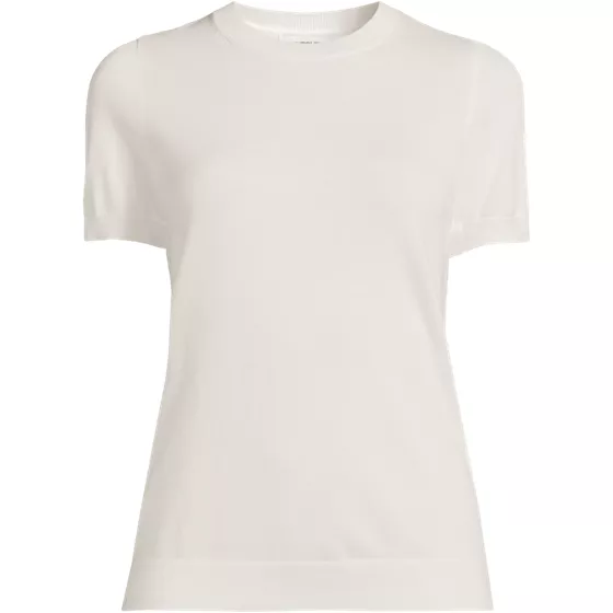 Women's Cotton Modal Short Sleeve Jewel Neck Pullover Sweater - primary
