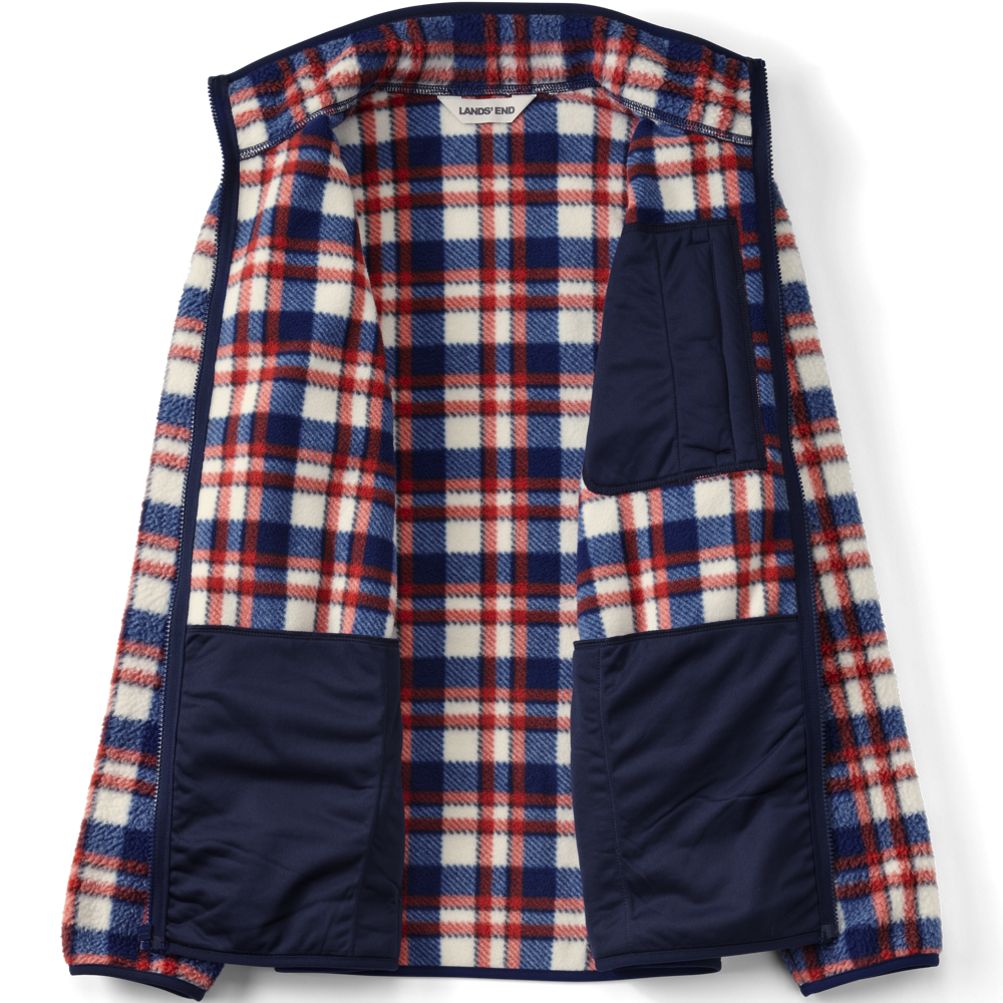 Men's Print Full Zip Sherpa Fleece Jacket | Lands' End