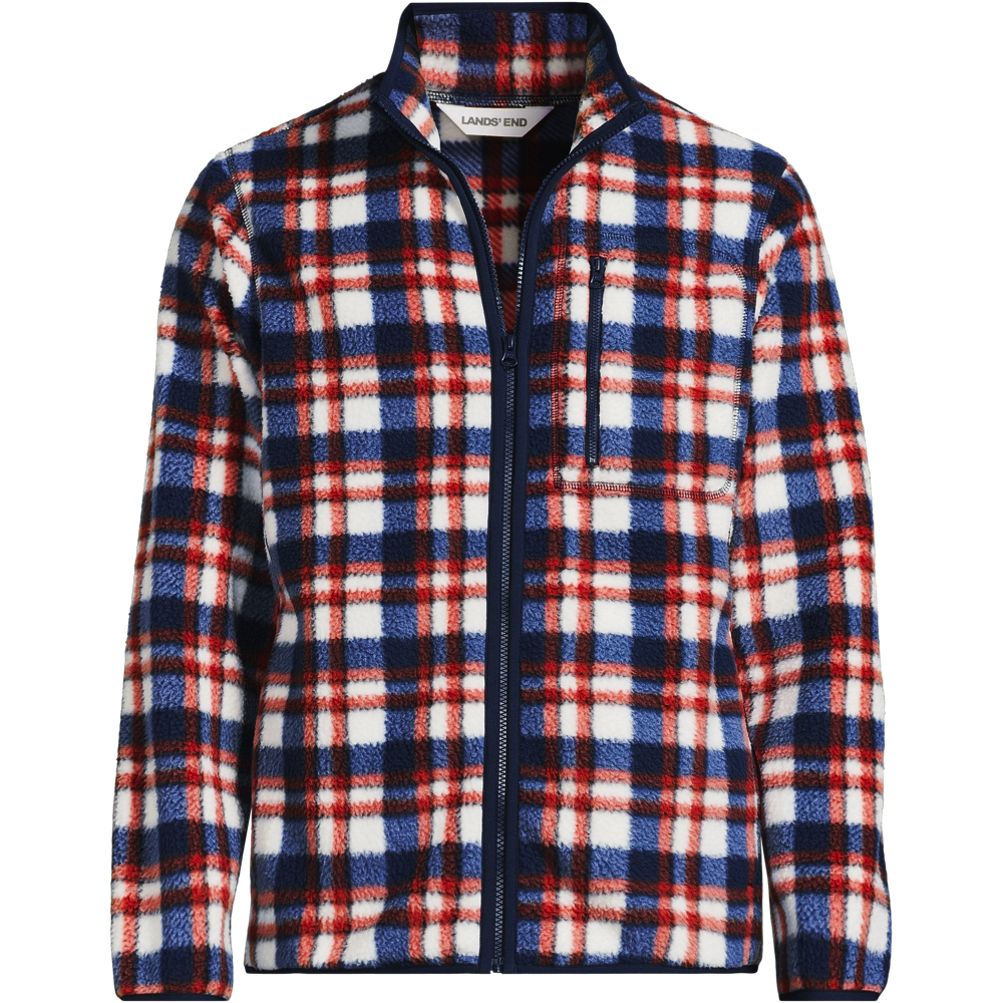 Men's Print Full Zip Sherpa Fleece Jacket | Lands' End