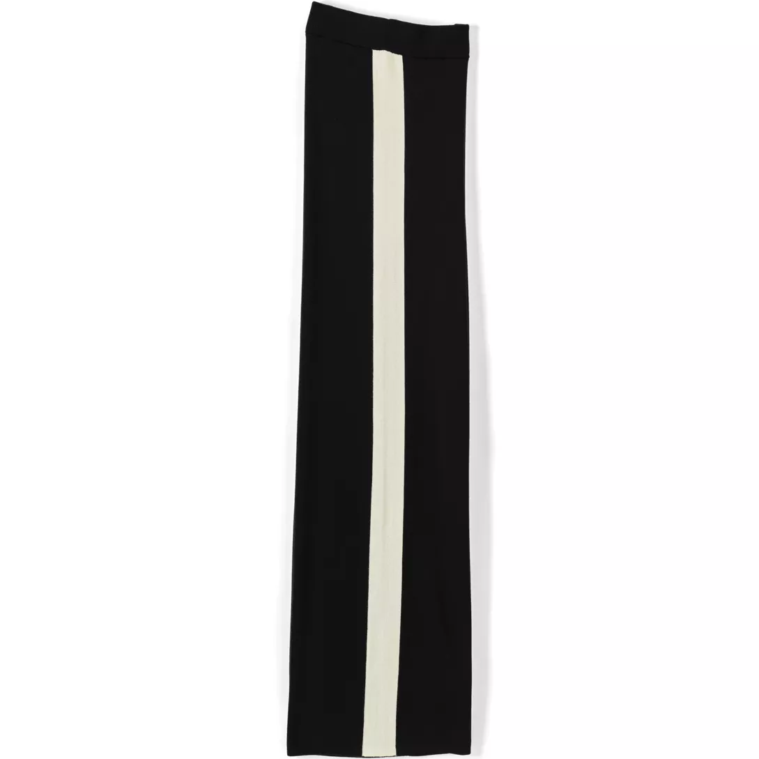 Women's Fine Gauge Cotton Side Stripe Wide Leg Sweater Pants