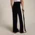 Women's Fine Gauge Cotton Side Stripe Wide Leg Sweater Pants, Back