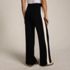 Women's Fine Gauge Cotton Side Stripe Wide Leg Sweater Pants, Back