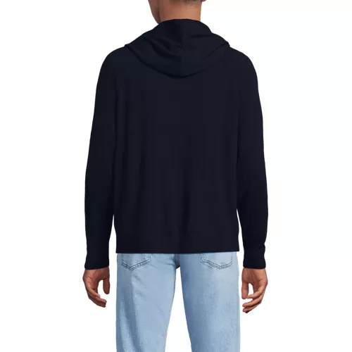 Men's Long Sleeve Washable Merino Pullover Hoodie, Back