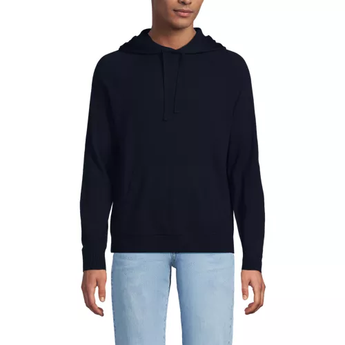 Men's Long Sleeve Washable Merino Pullover Hoodie, Front