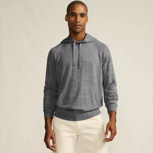 Men's Long Sleeve Washable Merino Pullover Hoodie, alternative image