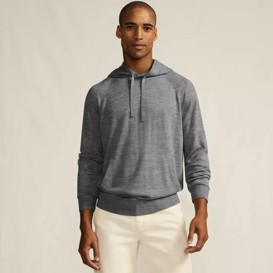 Men's Long Sleeve Washable Merino Pullover Hoodie - primary