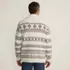 Men's Long Sleeve Cotton Blend Shawl Fairisle Cardigan, Back