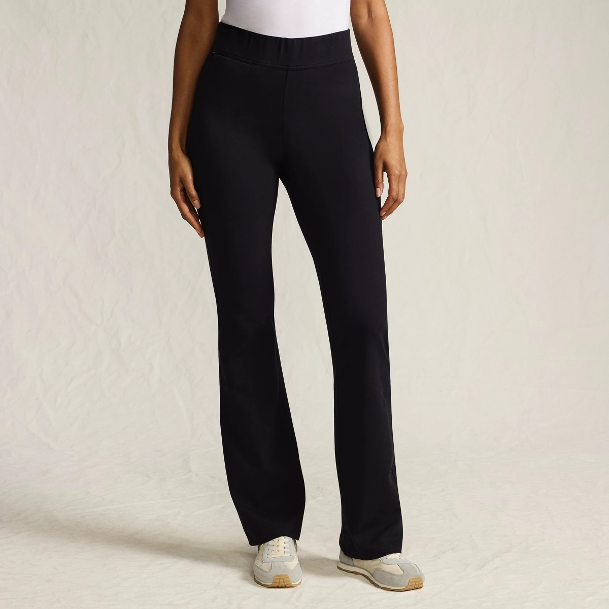 Women's Tall Starfish High Rise Pull On Flare Pocket Pants — Black by Lands' End