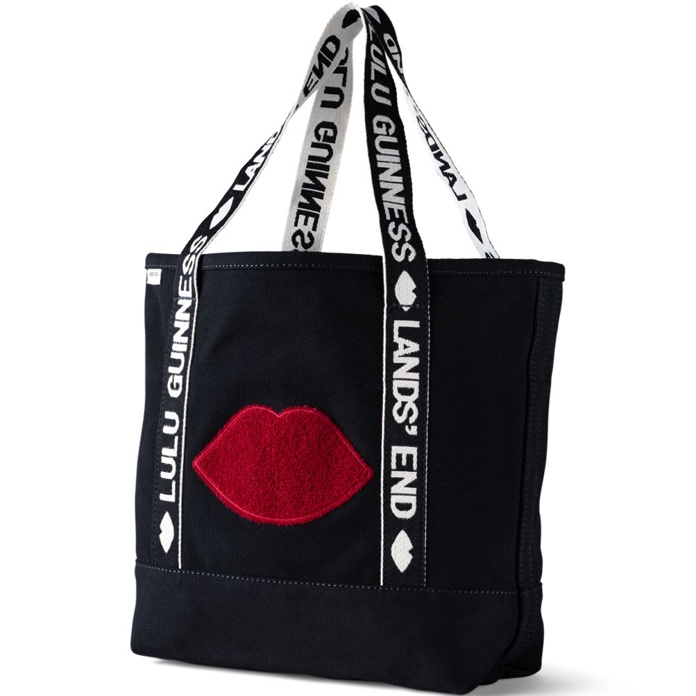 Lands' End x Lulu Guinness Embroidered Medium Tote Bag | Lands' End