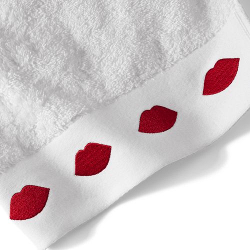  Lands' End Lands' End X Lulu Guinness Lips Besticktes Handtuch, Herren, Größe:null Regular, Weiß, Baumwolle, By Lands' End 