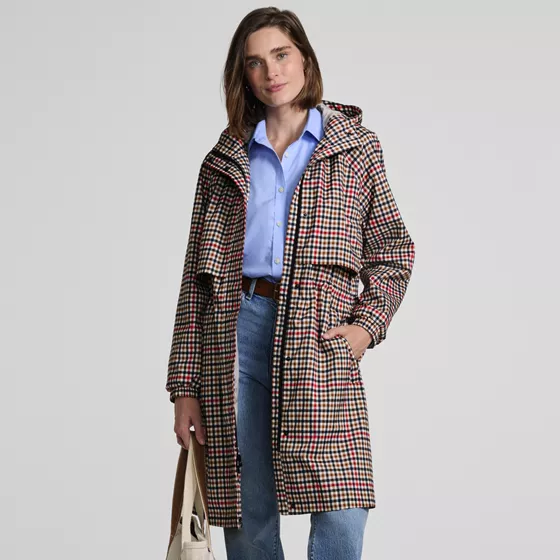 Women's Print Squall Packable Long Raincoat - primary