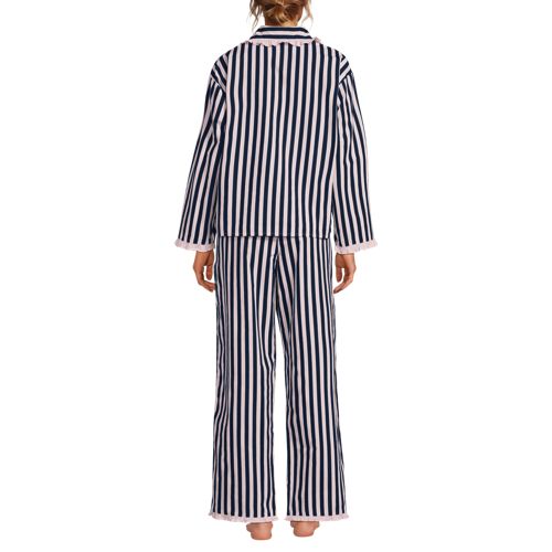  Lands' End Lands' End X Lulu Guinness Popeline-pyjamaset, Damen, Größe:36-38 Regular, Blau, Baumwolle, By Lands' End 
