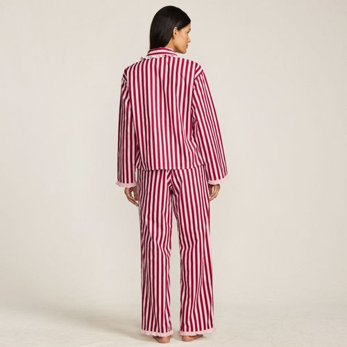  Lands' End Lands' End X Lulu Guinness Popeline-pyjamaset, Damen, Größe:36-38 Regular, Rot, Baumwolle, By Lands' End 
