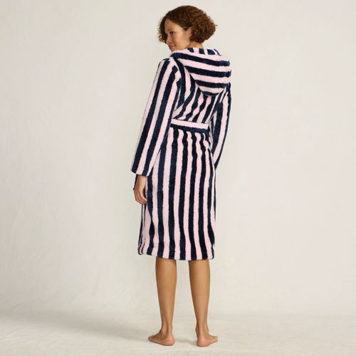  Lands' End Lands' End X Lulu Guinness Fleece-bademantel Mit Streifen, Damen, Größe:36-38 Regular, Blau, Polyester, By Lands' End 