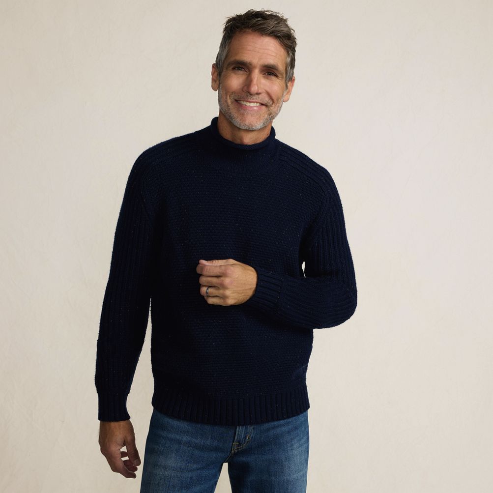 Men's Long Sleeve Roll Neck Sweater Lands' End