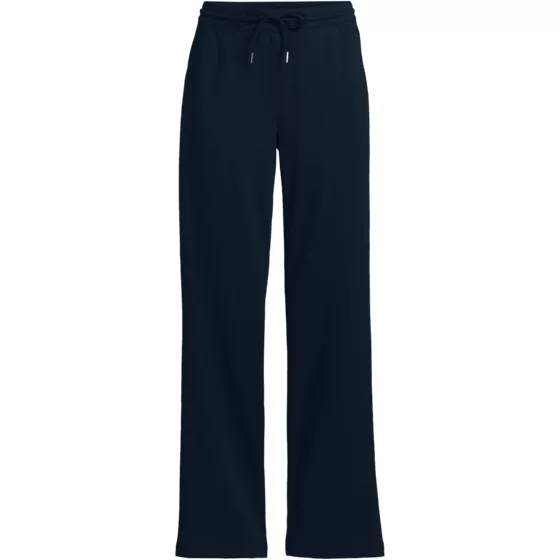 Women's Plus Size Sport Knit High Rise Pull On Relaxed Straight Leg Pants - primary