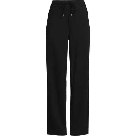 Women's Plus Size Sport Knit High Rise Pull On Relaxed Straight Leg Pants - primary