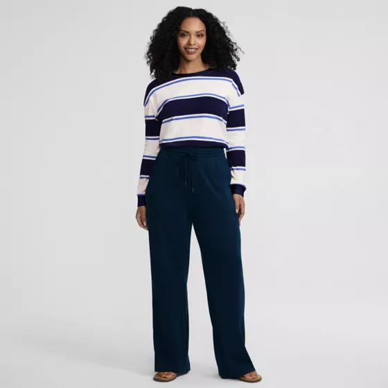 Women's Sport Knit High Rise Pull On Relaxed Straight Leg Pants - primary