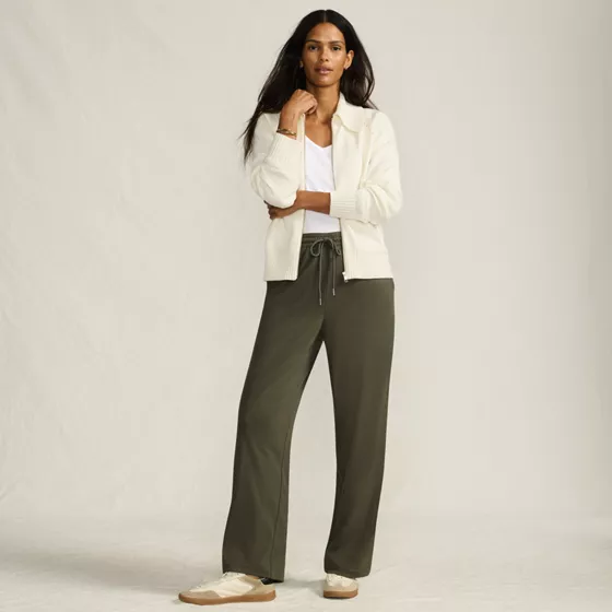 Women's Sport Knit High Rise Pull On Relaxed Straight Leg Pants - primary