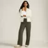 Women's Sport Knit High Rise Pull On Relaxed Straight Leg Pants, alternative image