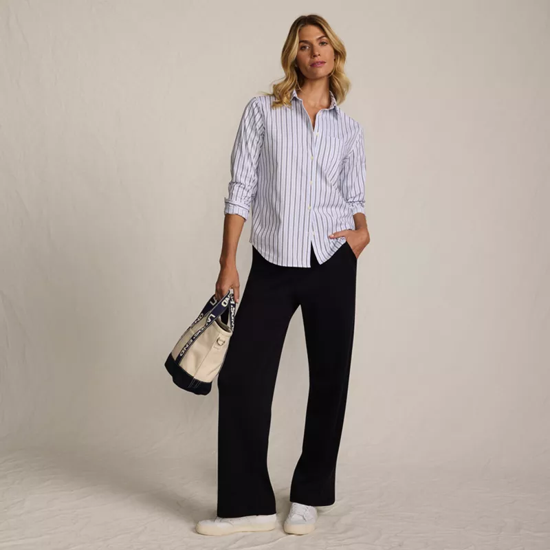 Women's Tall Sport Knit High Rise Pull On Relaxed Straight Leg Pants, alternative image