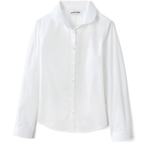 School Uniform Girls Long Sleeve Peter Pan Collar Broadcloth Shirt - image 4