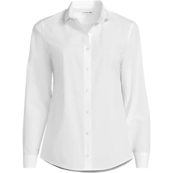 Women's Long Sleeve Peter Pan Collar Broadcloth Shirt - primary