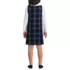 Girls Plaid Button Shoulder Patch Pocket Jumper, Back