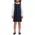 Girls Plaid Button Shoulder Patch Pocket Jumper, Front